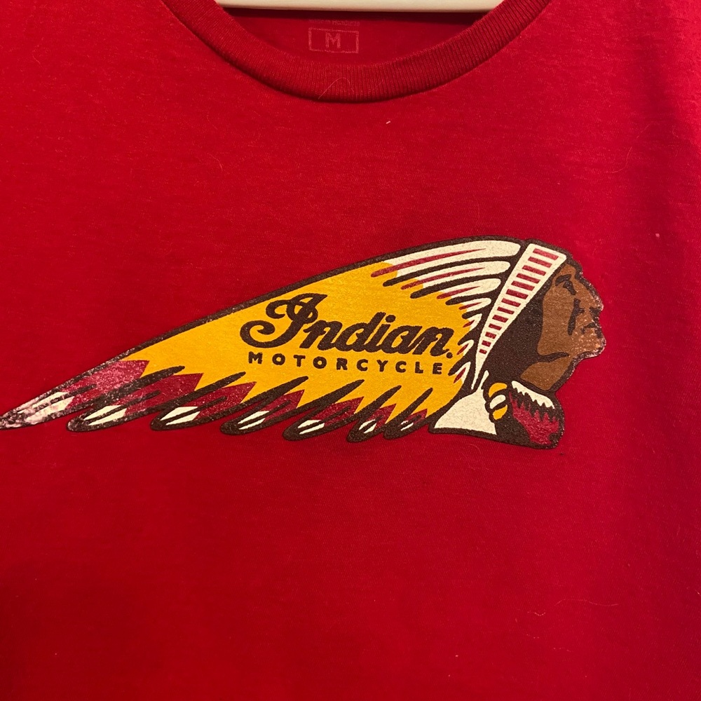 Red Ladies fitted Indian Motor Cycle Tee Shirt… - Picture 2 of 3